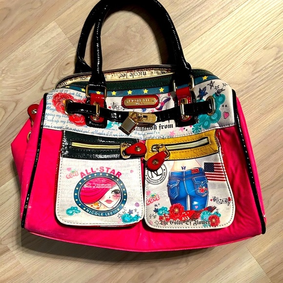 Nicole Lee Modern Print/Western Cowboy-Colorful Fun Handbag/Purse - Picture 3 of 9